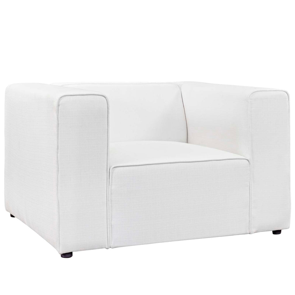 Mingle Upholstered Fabric Armchair in White