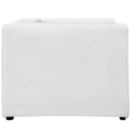Mingle Upholstered Fabric Armchair in White
