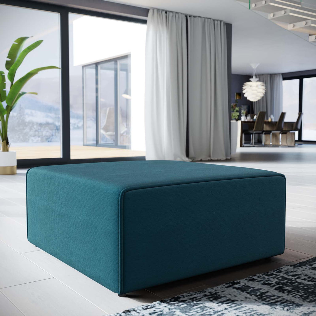 Mingle Fabric Ottoman in Blue