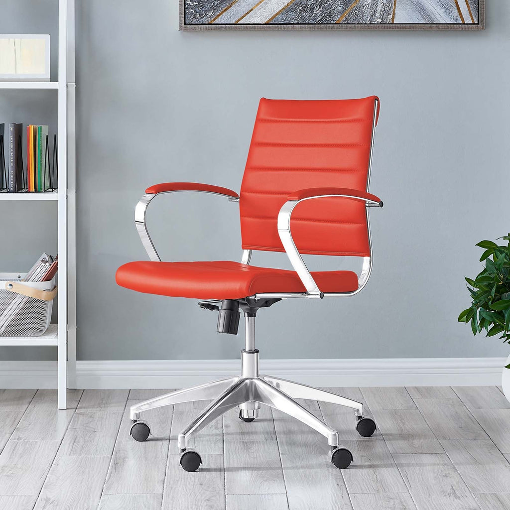 Jive Mid Back Office Chair in Red-2