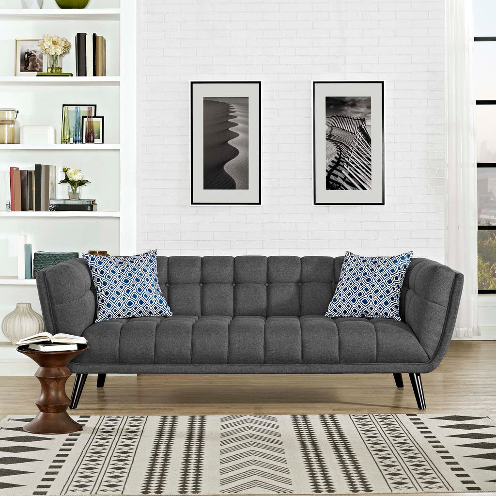 Bestow Upholstered Fabric Sofa in Gray