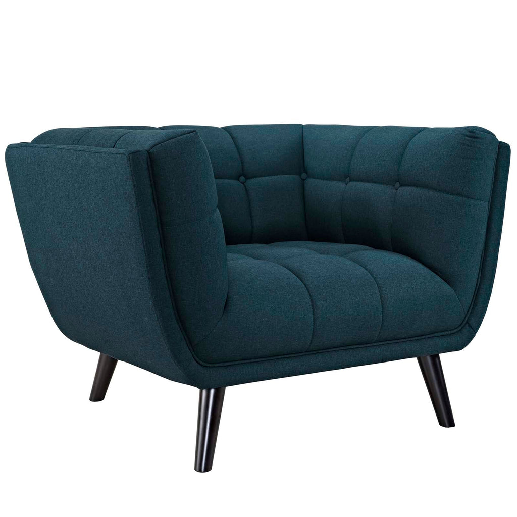 Bestow Upholstered Fabric Armchair in Blue