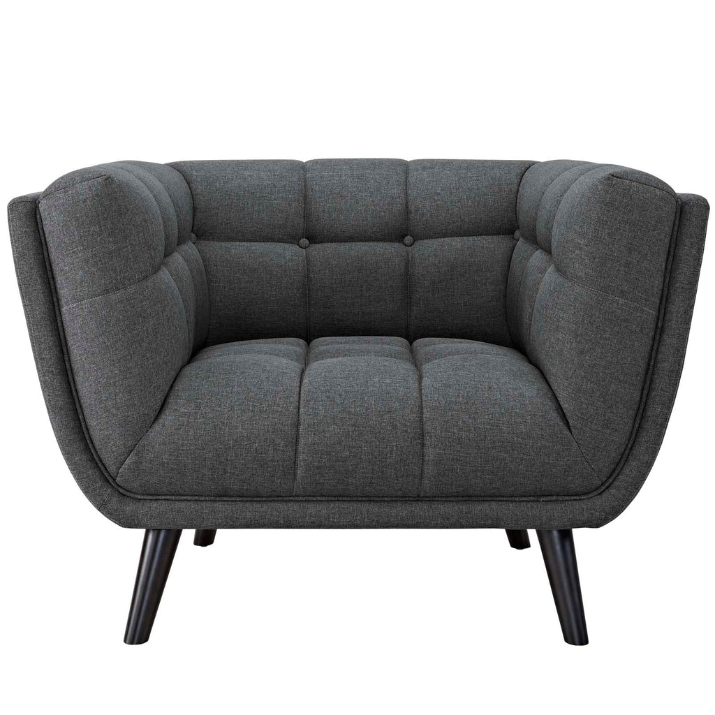 Bestow Upholstered Fabric Armchair in Gray