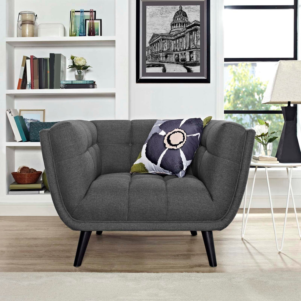 Bestow Upholstered Fabric Armchair in Gray
