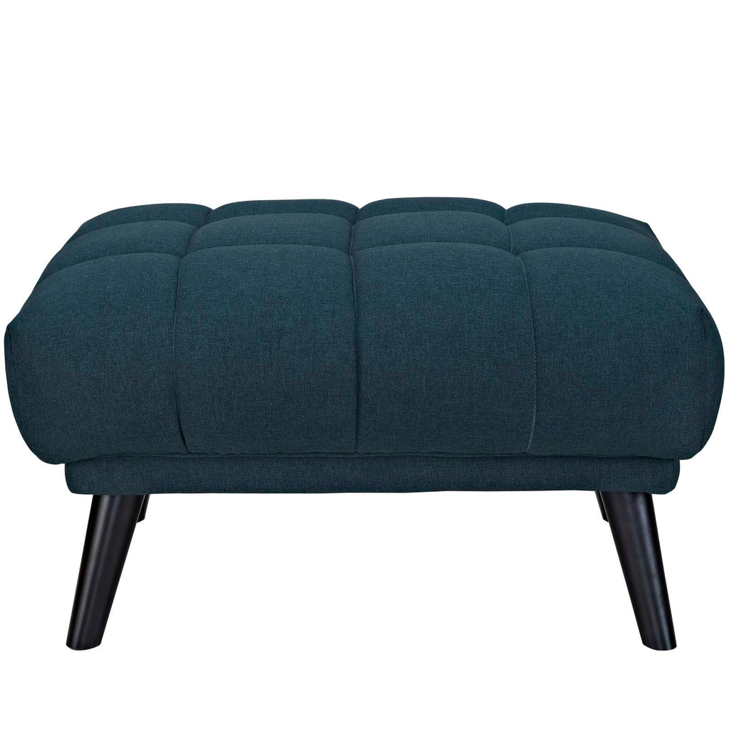 Bestow Upholstered Fabric Ottoman in Blue