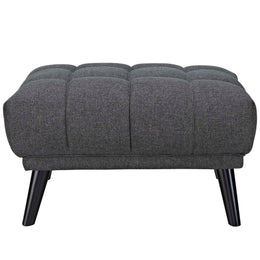 Bestow Upholstered Fabric Ottoman in Gray