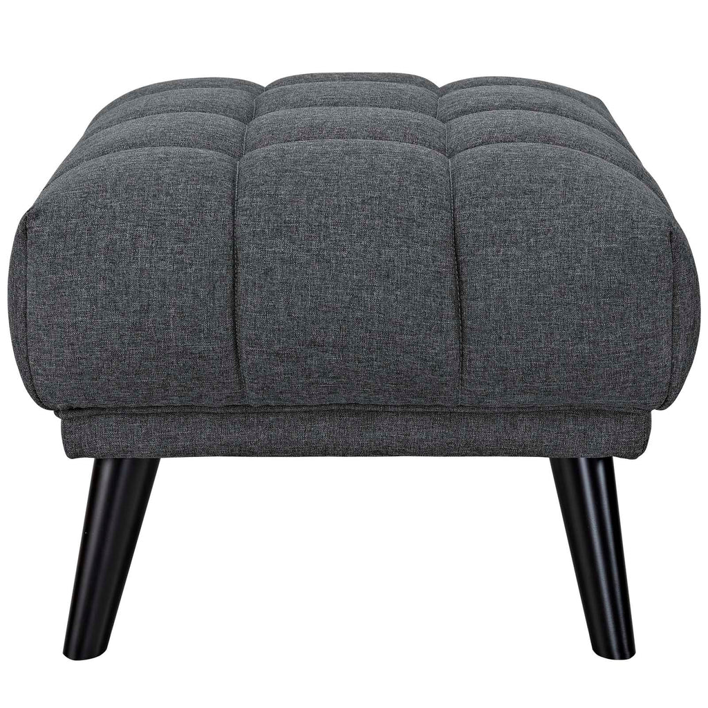 Bestow Upholstered Fabric Ottoman in Gray