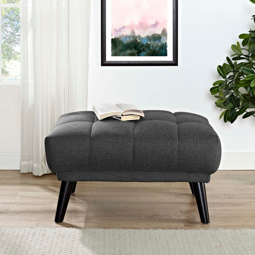 Bestow Upholstered Fabric Ottoman in Gray