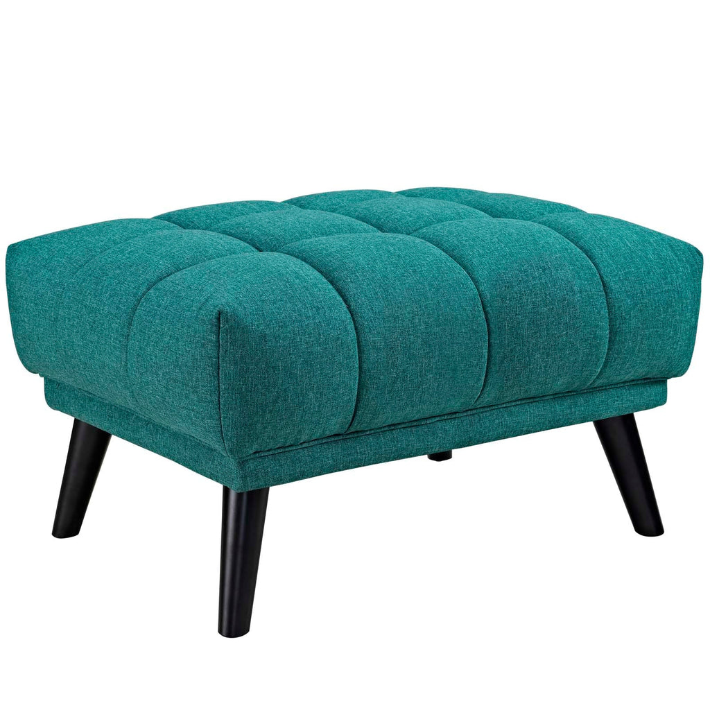 Bestow Upholstered Fabric Ottoman in Teal