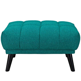 Bestow Upholstered Fabric Ottoman in Teal