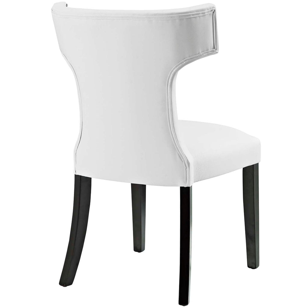 Curve Dining Side Chair Vinyl Set of 2 in White