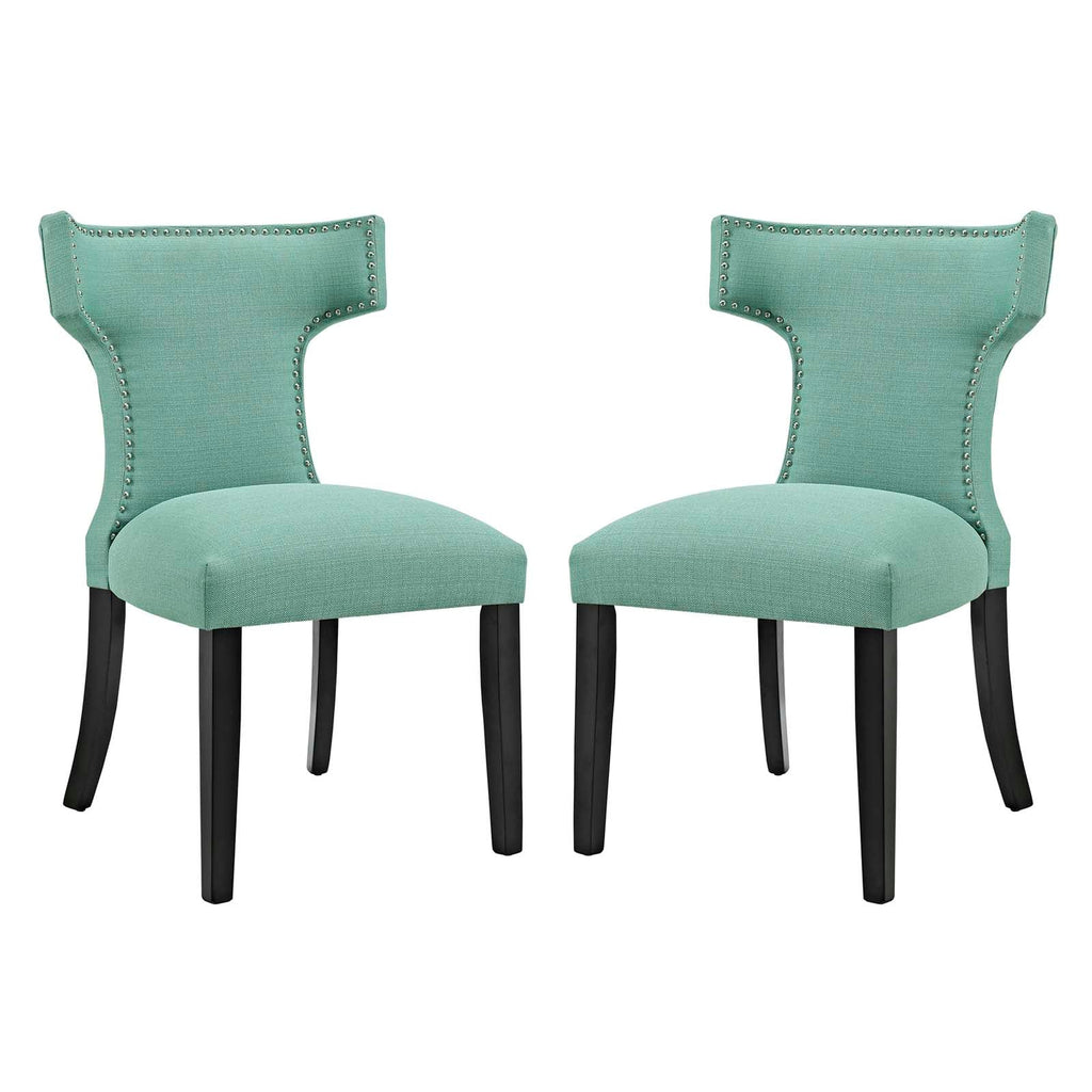 Curve Dining Side Chair Fabric Set of 2 in Laguna
