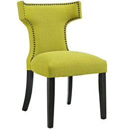 Curve Dining Side Chair Fabric Set of 2 in Wheatgrass