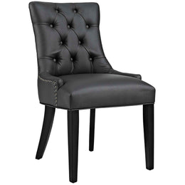 Regent Dining Side Chair Vinyl Set of 2 in Black