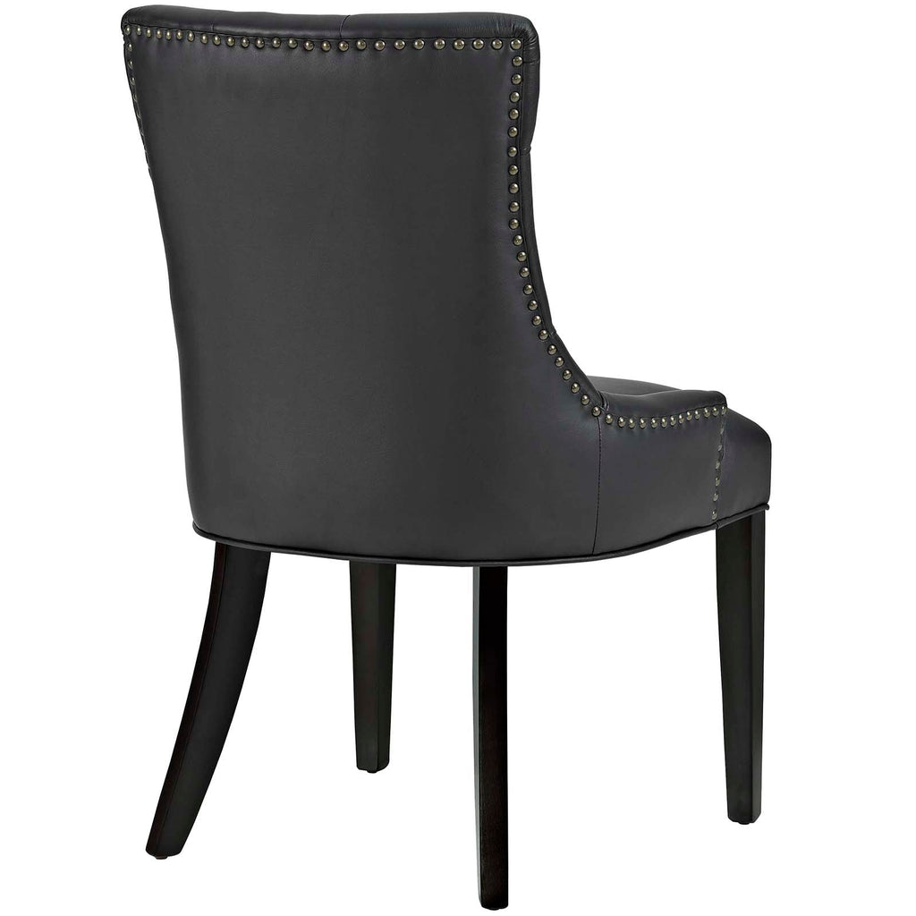 Regent Dining Side Chair Vinyl Set of 2 in Black