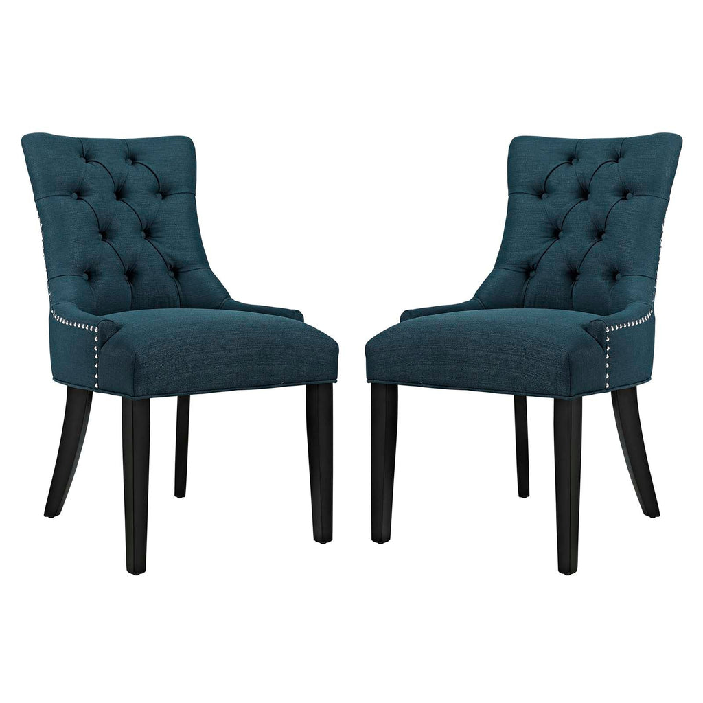 Regent Dining Side Chair Fabric Set of 2 in Azure