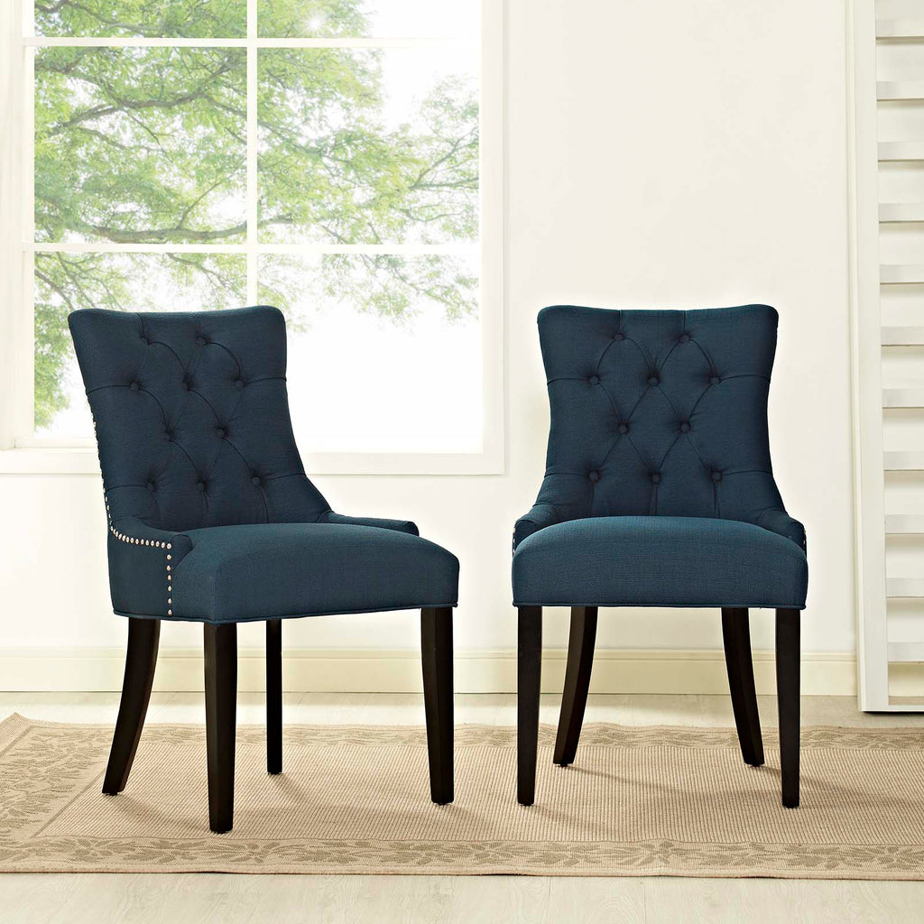 Regent Dining Side Chair Fabric Set of 2 in Azure