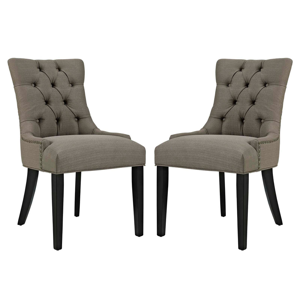 Regent Dining Side Chair Fabric Set of 2 in Granite