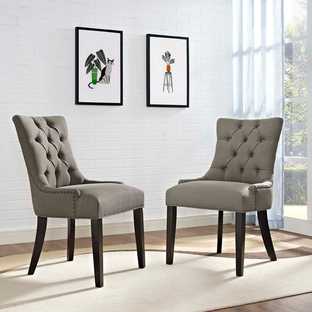 Regent Dining Side Chair Fabric Set of 2 in Granite