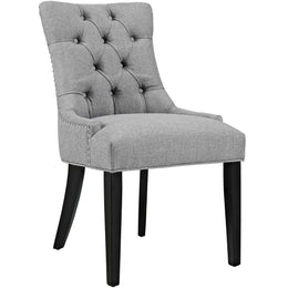 Regent Dining Side Chair Fabric Set of 2 in Light Gray