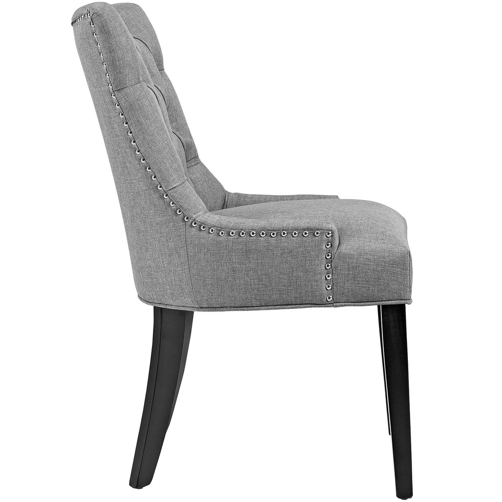 Regent Dining Side Chair Fabric Set of 2 in Light Gray