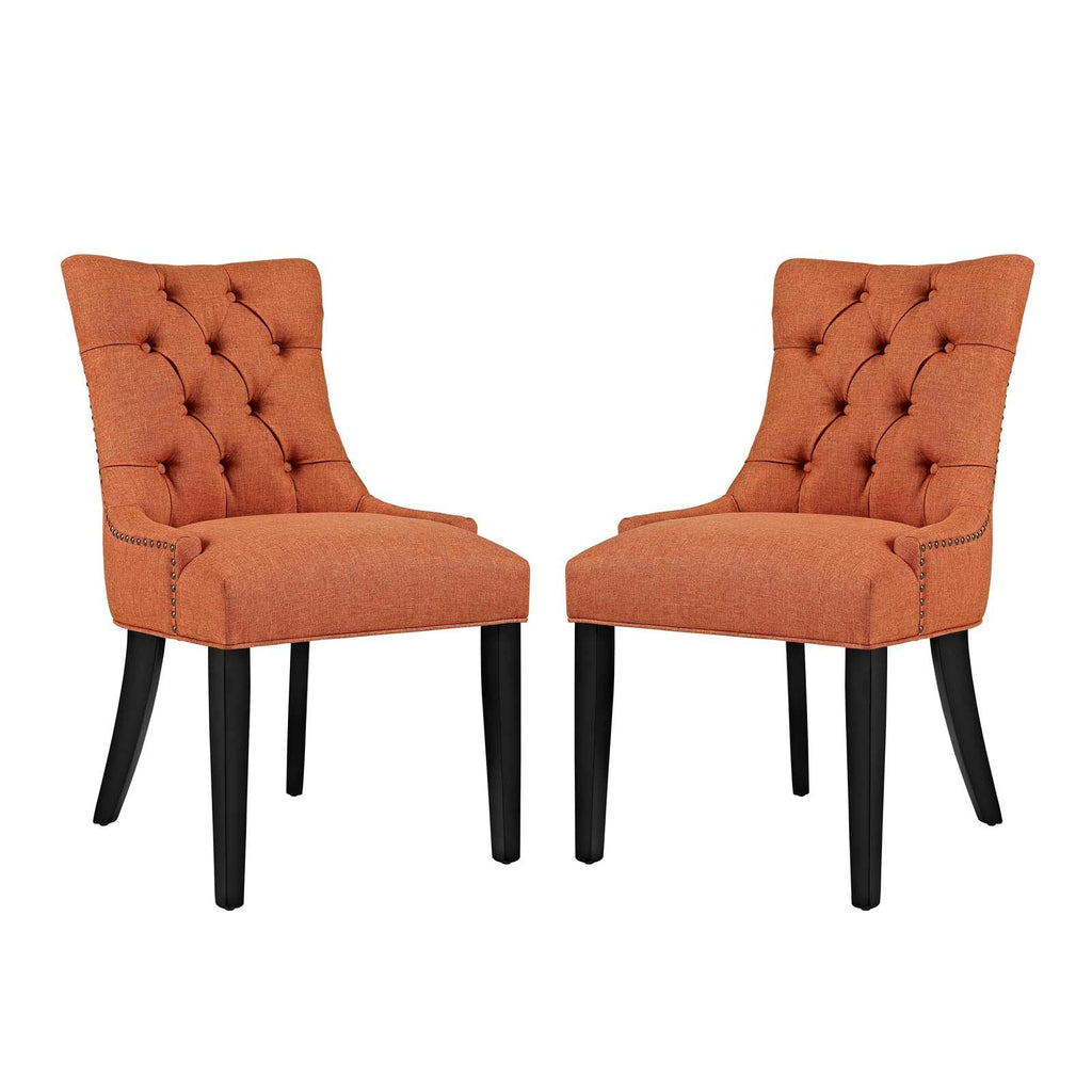 Regent Dining Side Chair Fabric Set of 2 in Orange