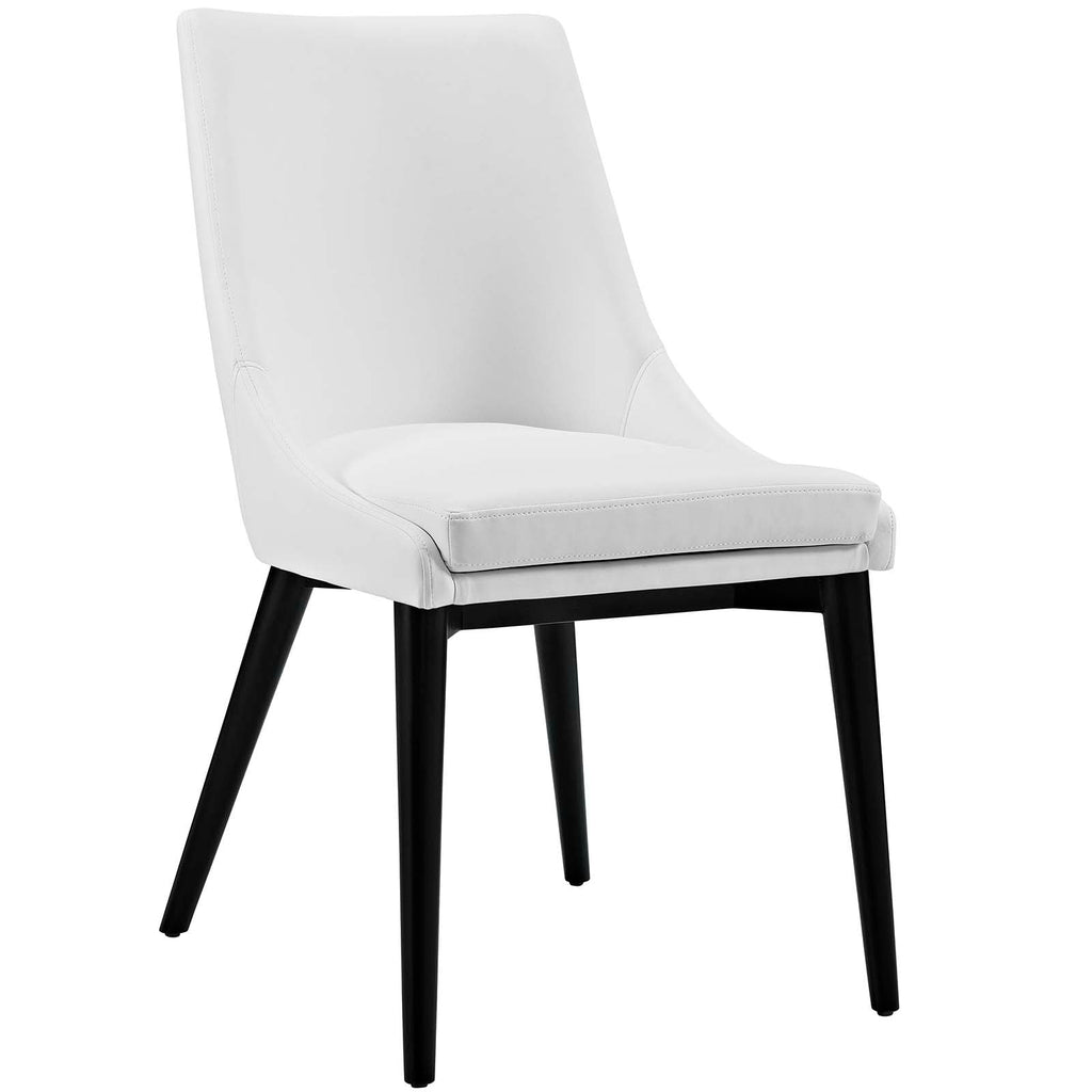 Viscount Dining Side Chair Vinyl Set of 2 in White