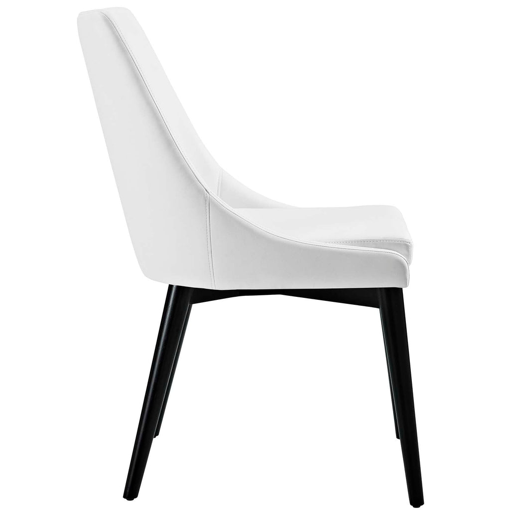 Viscount Dining Side Chair Vinyl Set of 2 in White