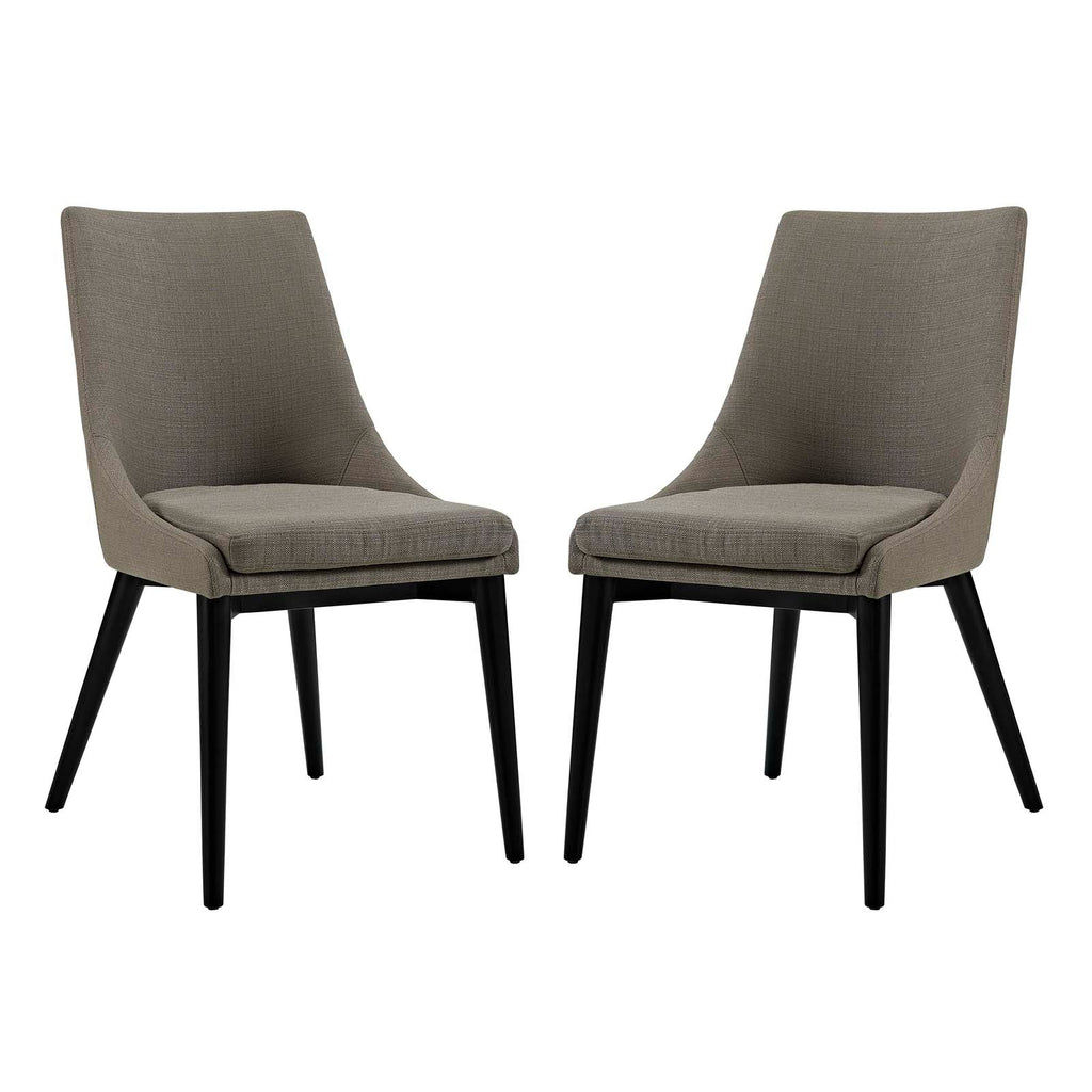 Viscount Dining Side Chair Fabric Set of 2 in Granite