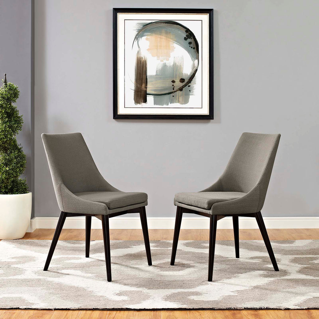 Viscount Dining Side Chair Fabric Set of 2 in Granite