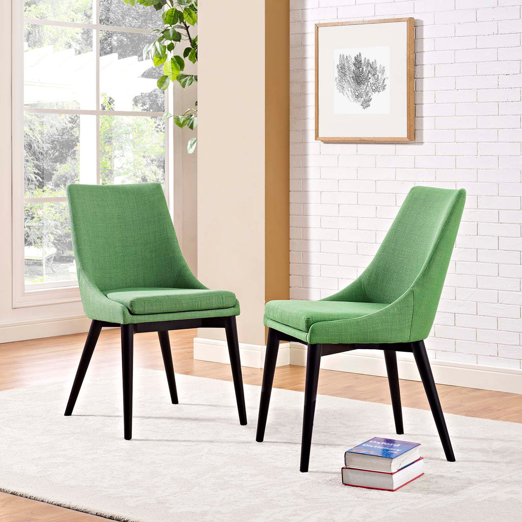 Viscount Dining Side Chair Fabric Set of 2 in Kelly Green