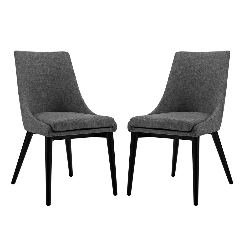 Viscount Dining Side Chair Fabric Set of 2 in Gray