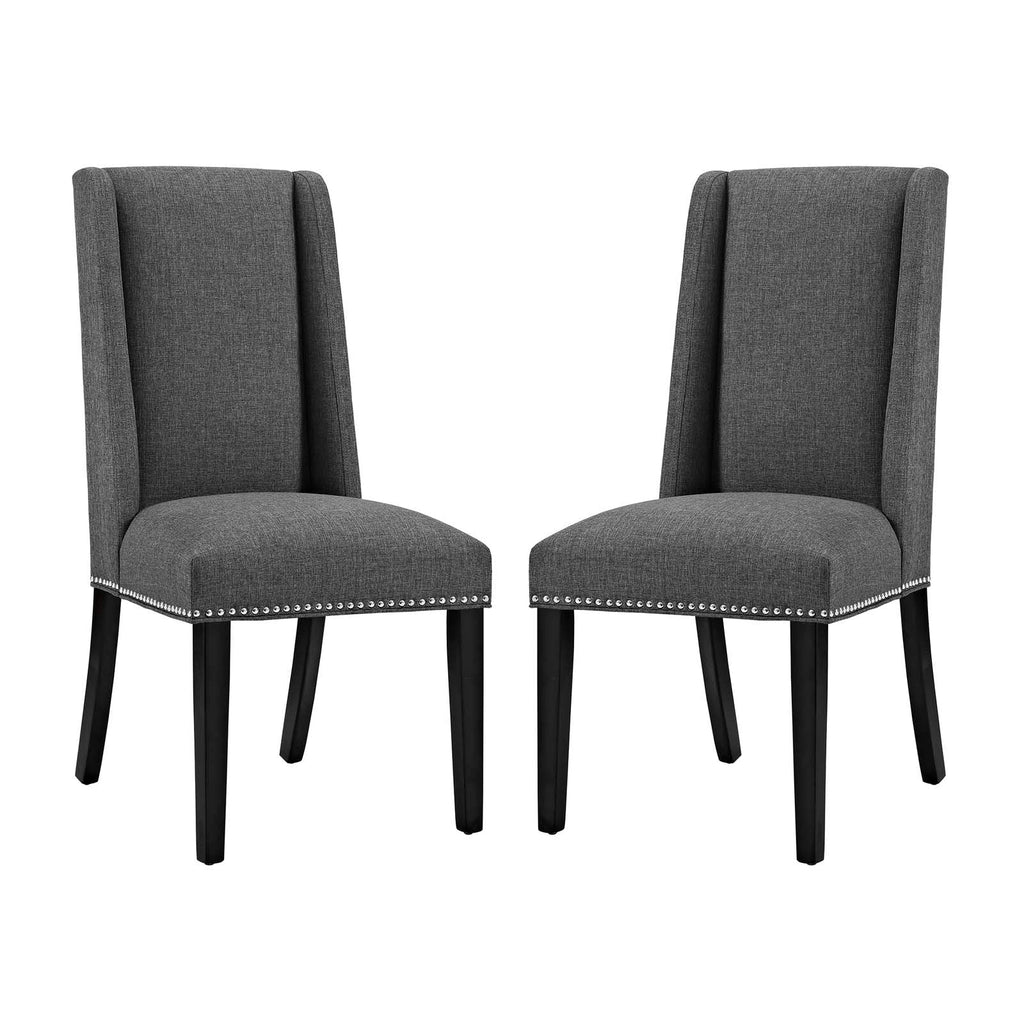 Baron Dining Chair Fabric Set of 2 in Gray