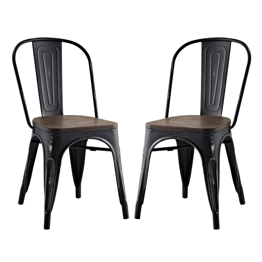 Promenade Dining Side Chair Set of 2 in Black