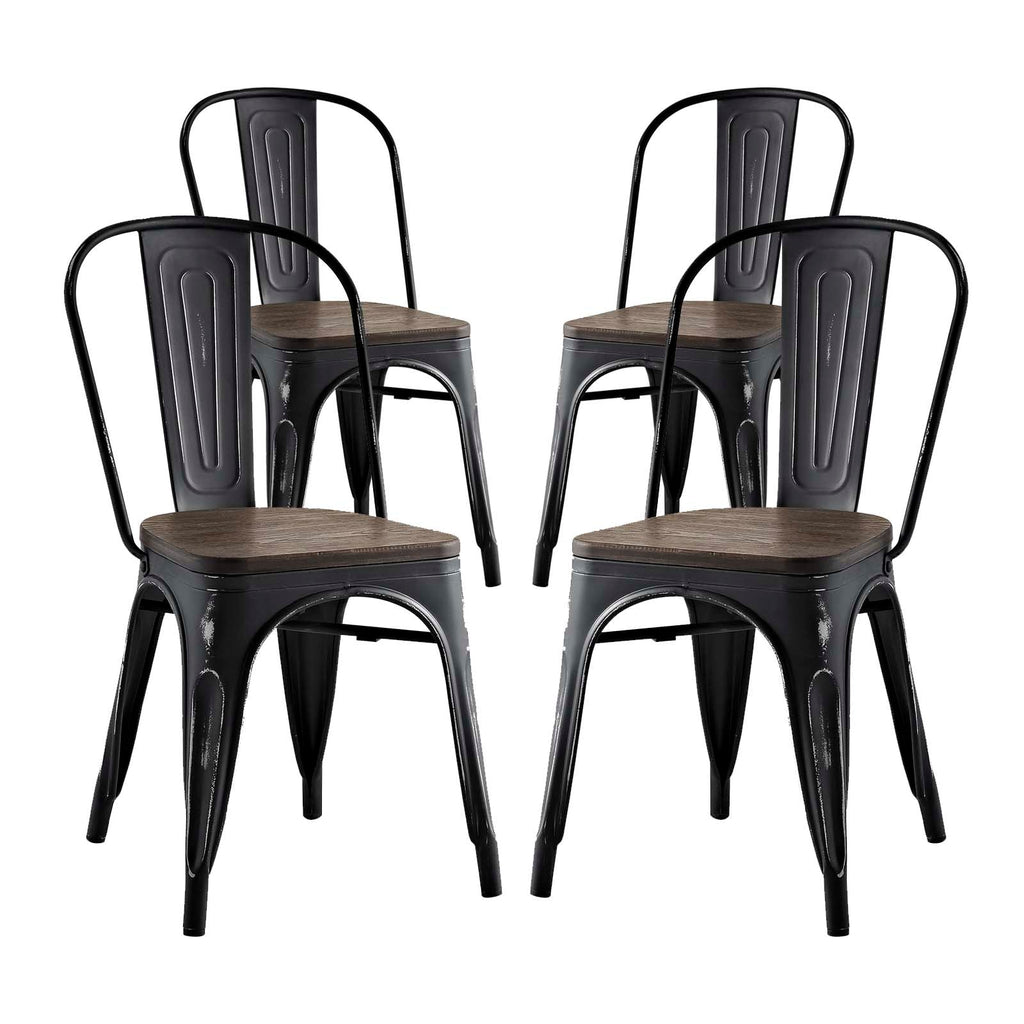 Promenade Dining Side Chair Set of 4 in Black