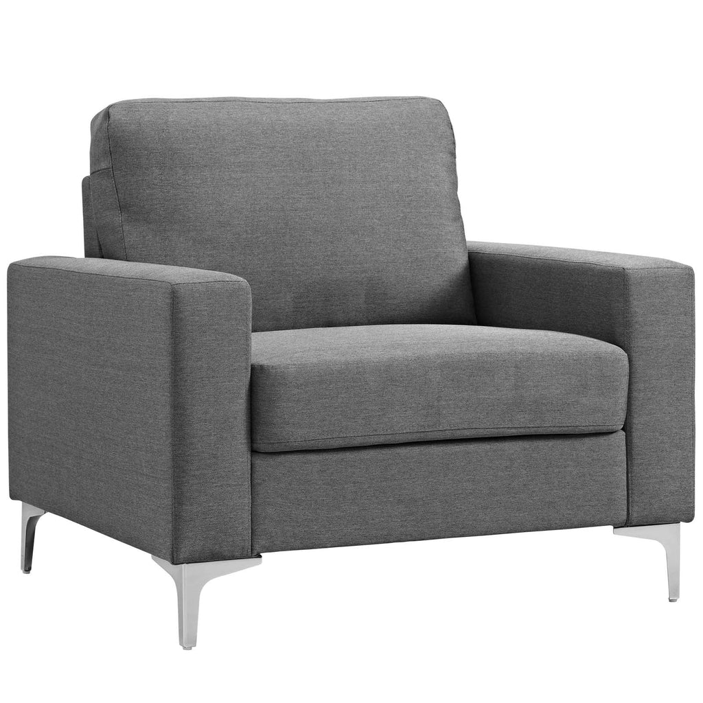 Allure Upholstered Armchair in Gray