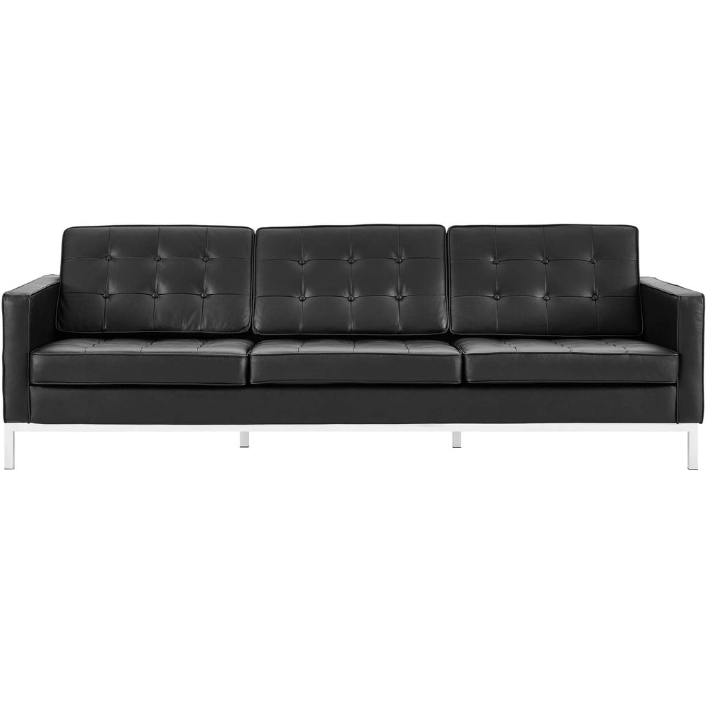 Loft Leather Sofa in Black