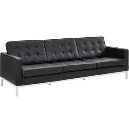 Loft Leather Sofa in Black