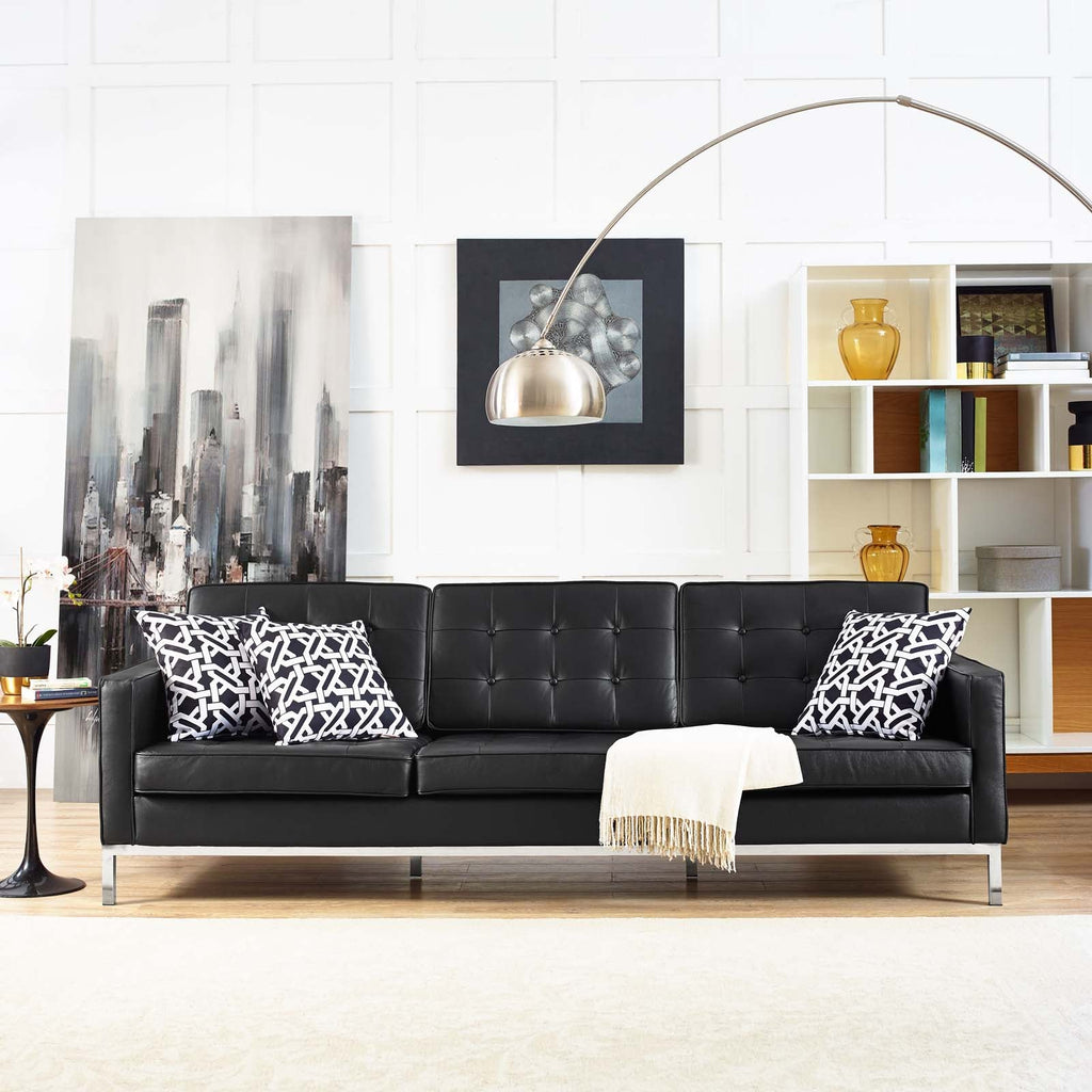 Loft Leather Sofa in Black