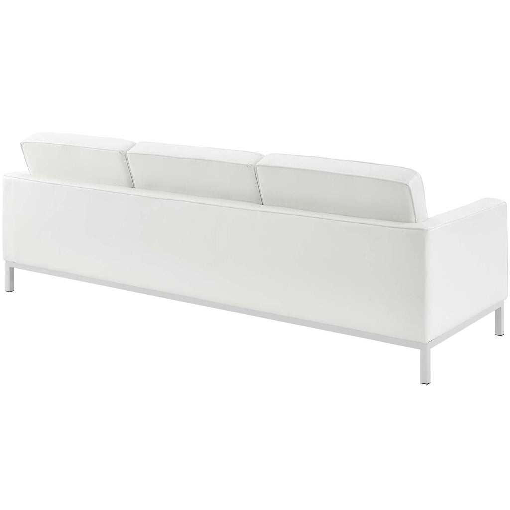 Loft Leather Sofa in Cream White