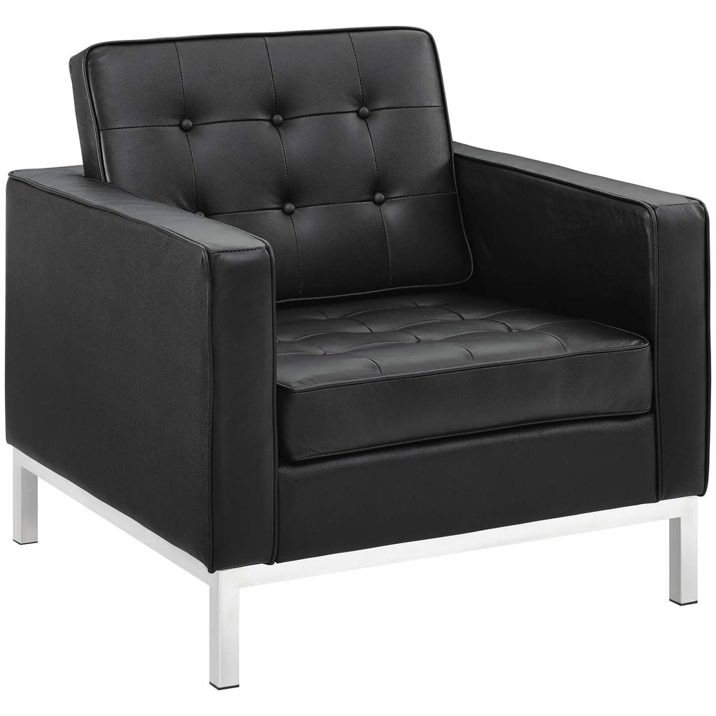 Loft Leather Armchair in Black