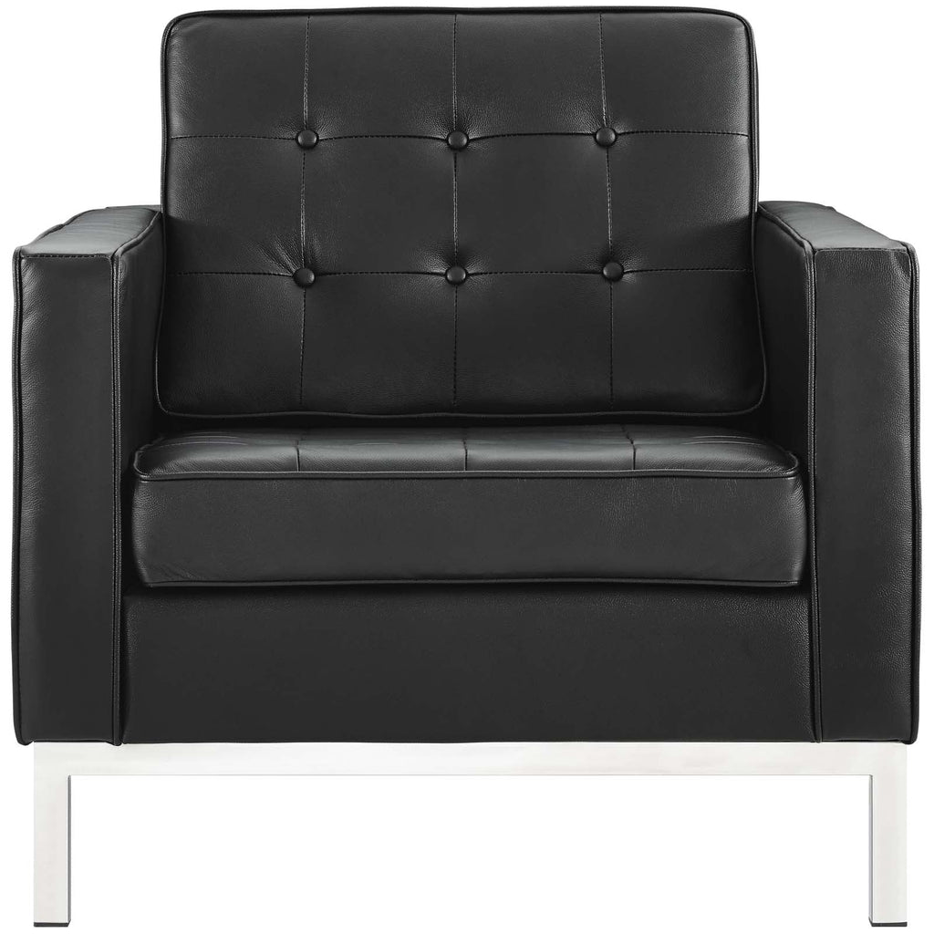 Loft Leather Armchair in Black