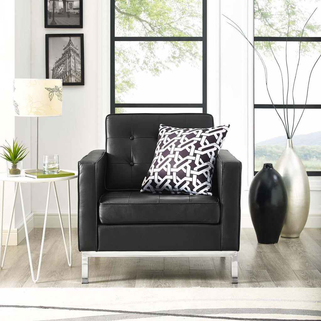 Loft Leather Armchair in Black