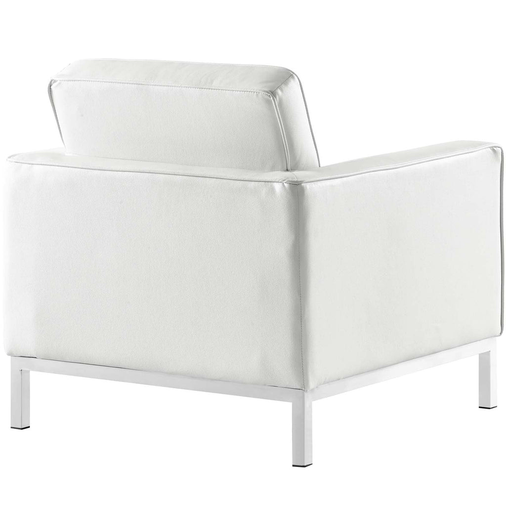 Loft Leather Armchair in Cream White