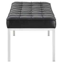 Loft Leather Bench in Black
