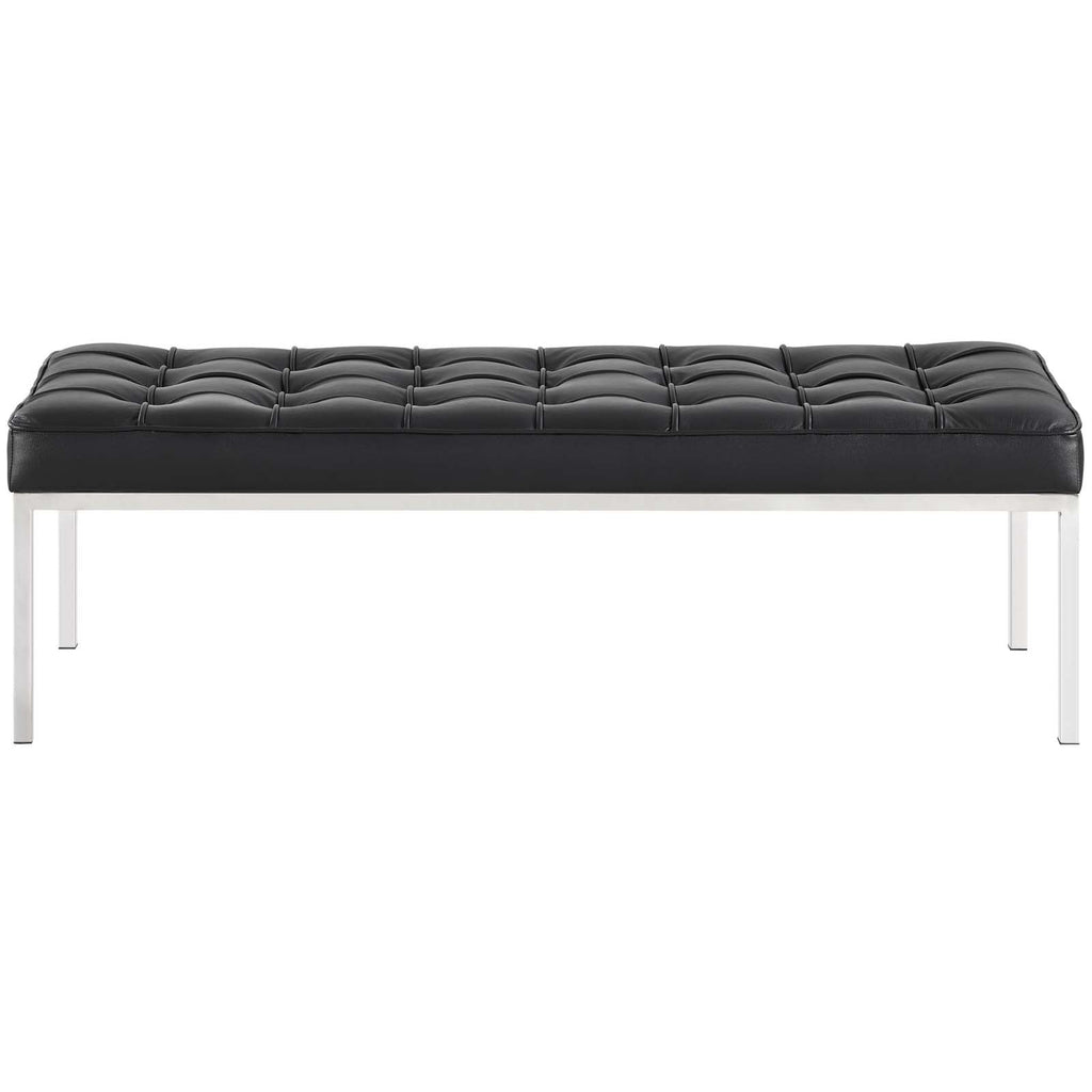 Loft Leather Bench in Black