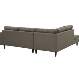 Empress 2 Piece Upholstered Fabric Left Facing Bumper Sectional in Granite