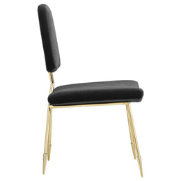 Ponder Performance Velvet Dining Side Chair in Black