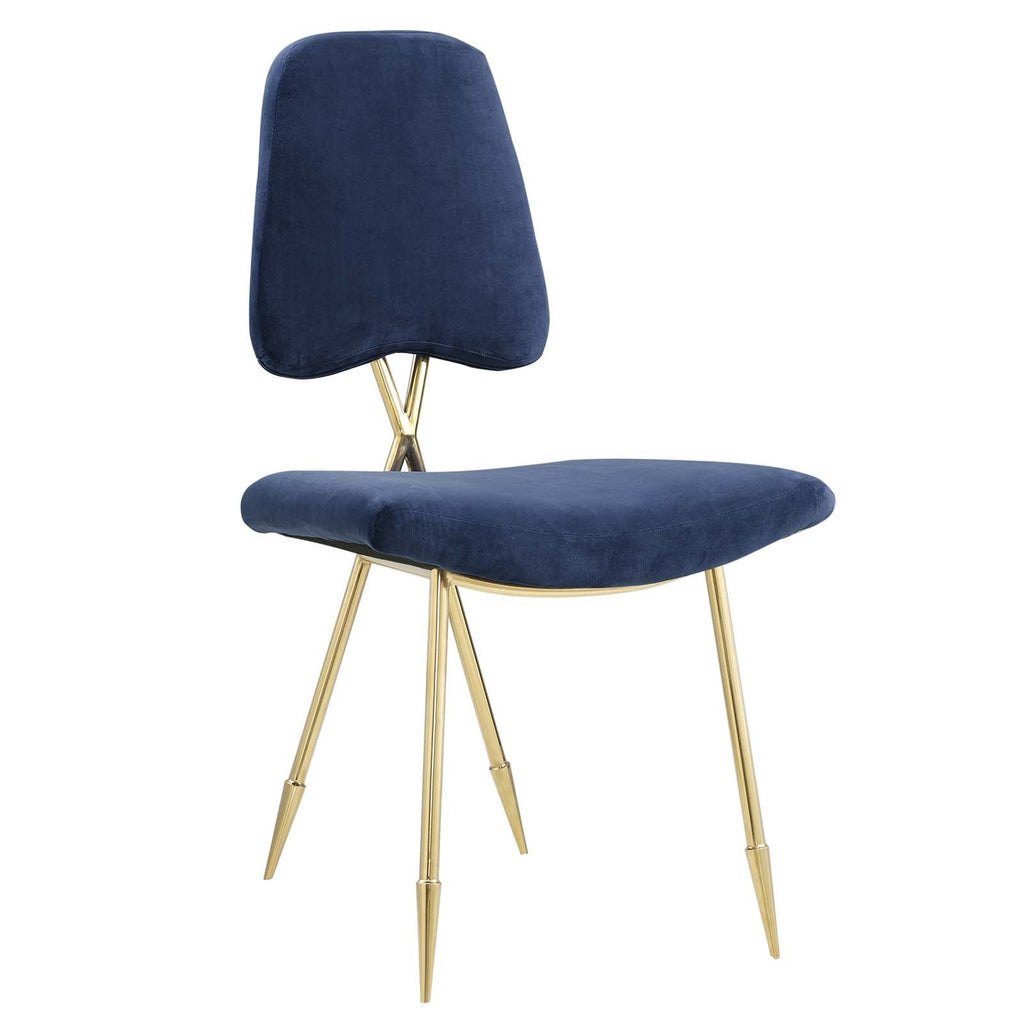 Ponder Performance Velvet Dining Side Chair in Navy