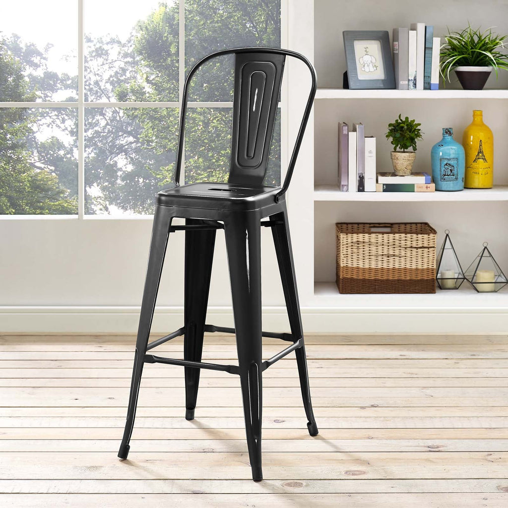 Promenade Metal Bar Side Stool in Black